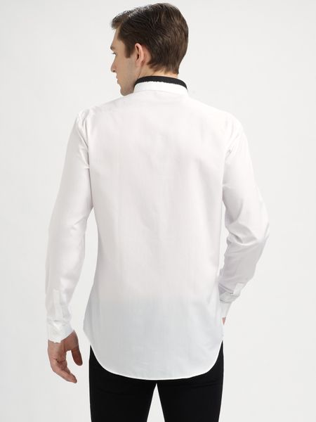 Dior Homme Reverse-collar Shirt in White for Men (noir) | Lyst