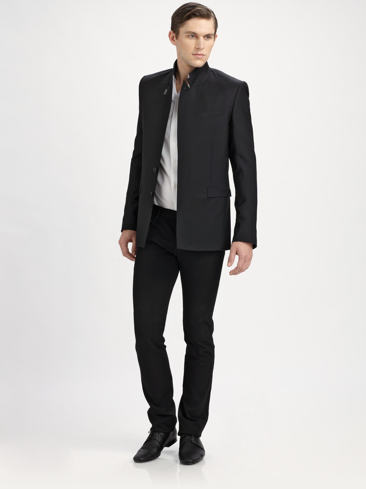 Lyst - Dior Homme Stand-collar Wool Coat in Black for Men