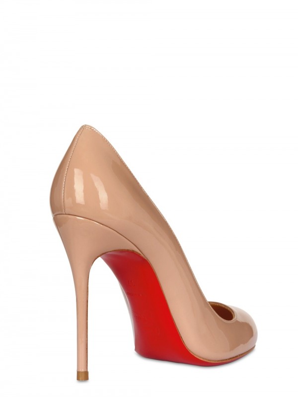 Christian louboutin 100mm Fifi Patent Leather Pumps in Beige (nude ...  