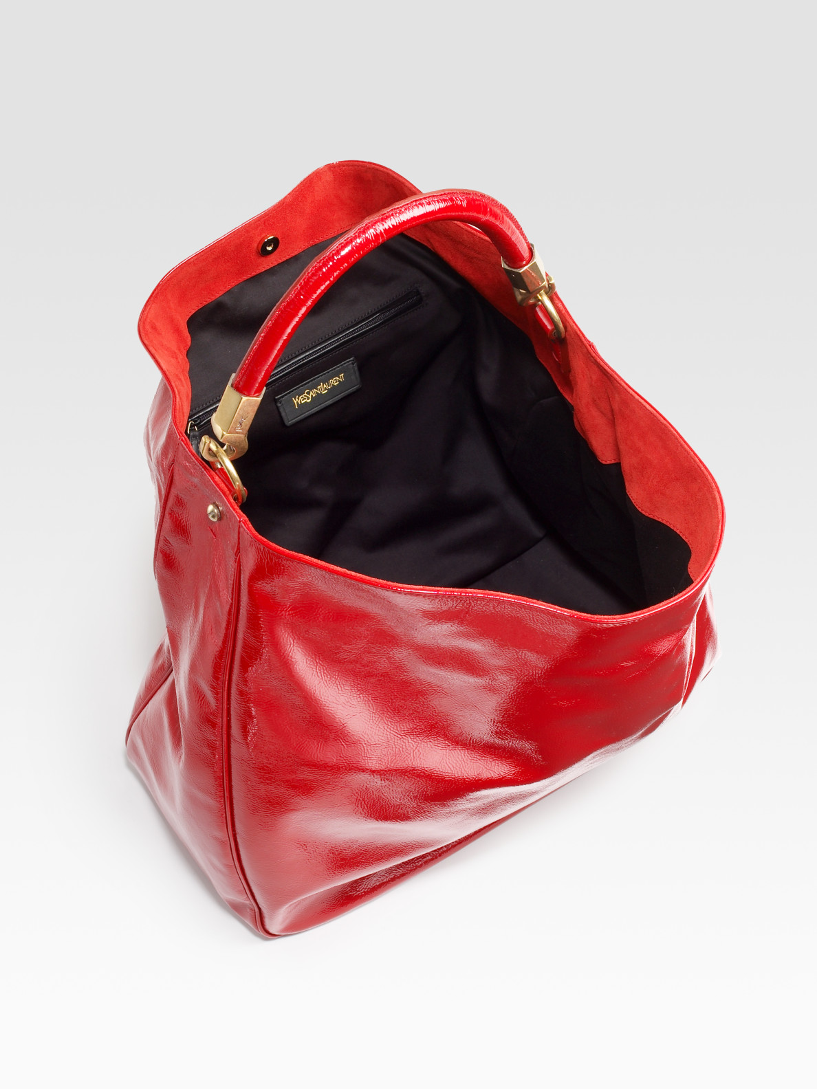 yves saint laurent replica - Saint laurent Ysl Large Patent Leather Roady Hobo in Red (poppy ...