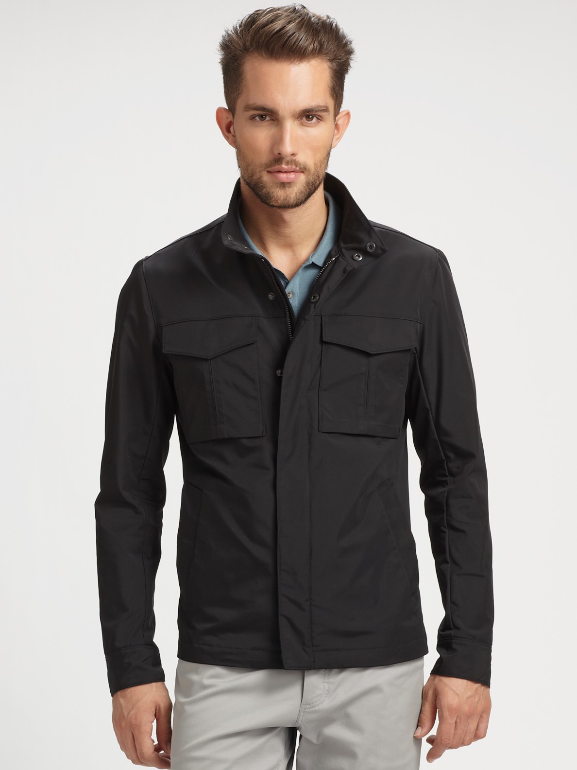 Theory Yost Fuel Twill Jacket in Black for Men | Lyst