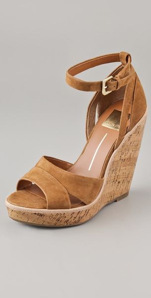 Dolce Vita Tan Suede Ankle Strap Paiva Wedges in Brown (tan) | Lyst