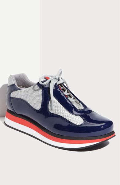Prada Americas Cup Double Sole Sneaker in Blue for Men (royal blue ...