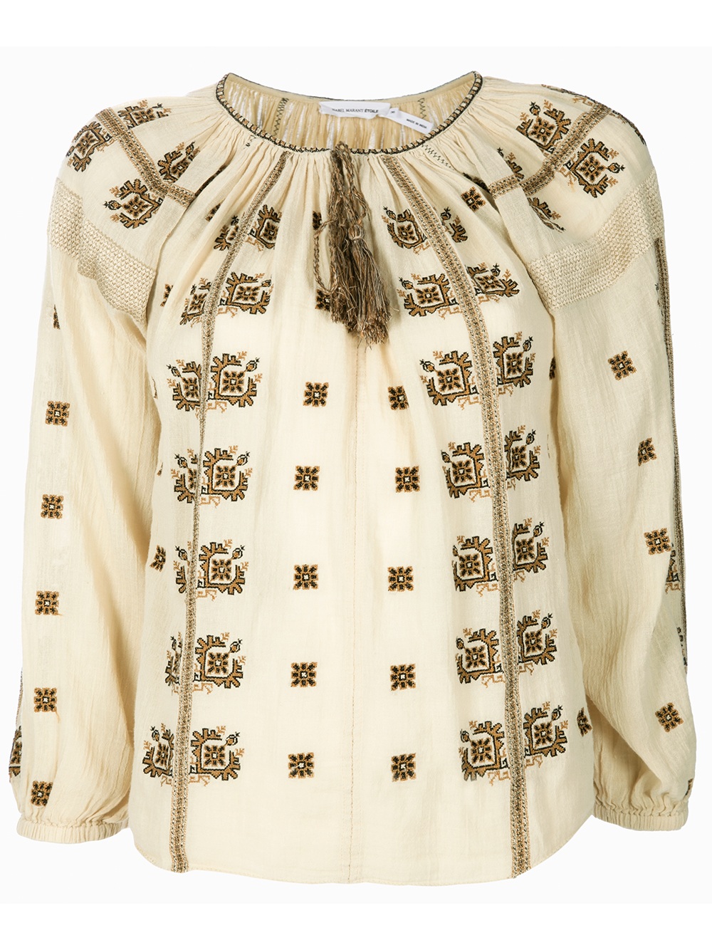 Etoile Isabel Marant Embroidered Blouse in Beige (cream) | Lyst