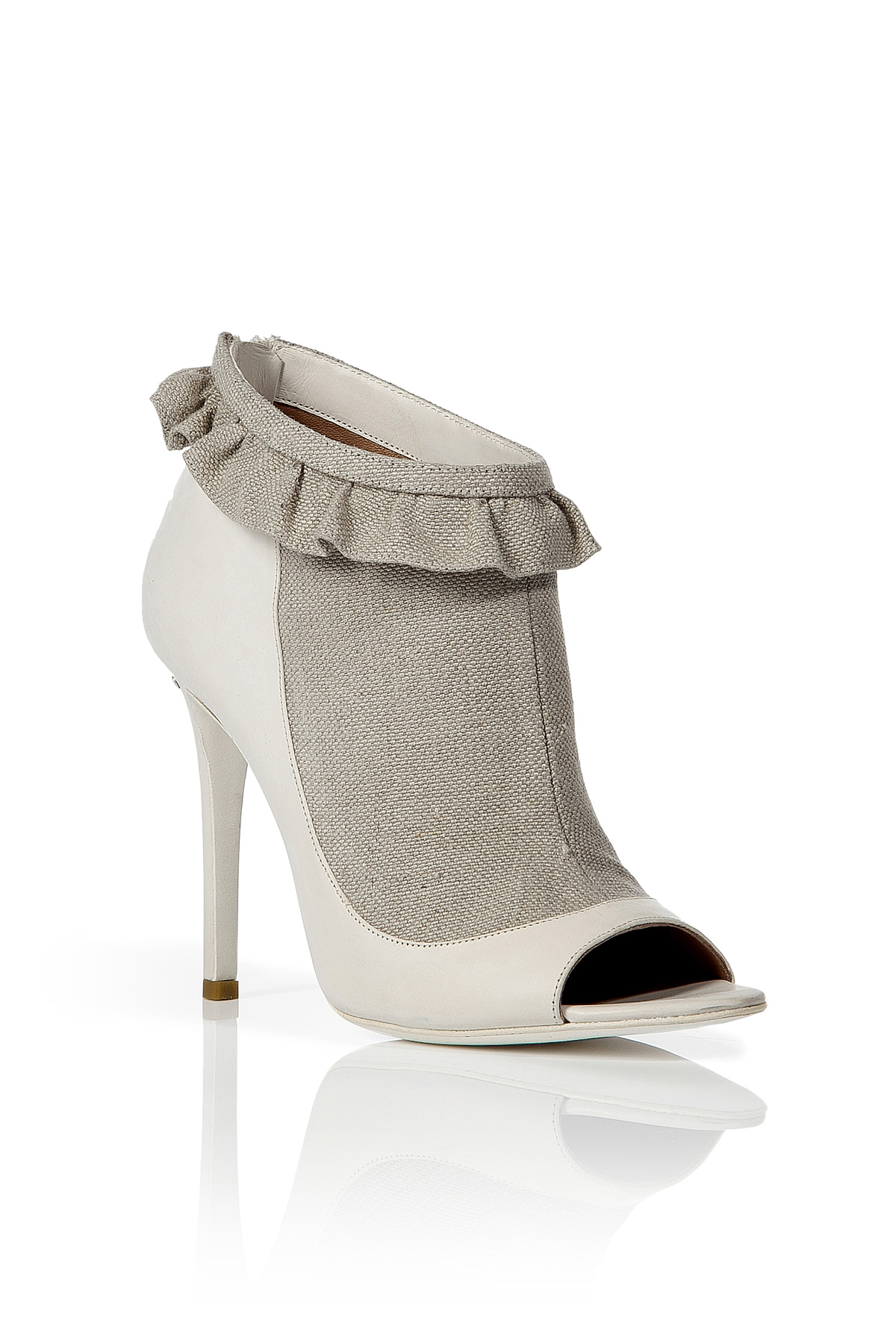 ivory leather bootie