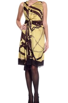 Gucci Belted Nappa Leather Dress in Yellow (marigold) | Lyst