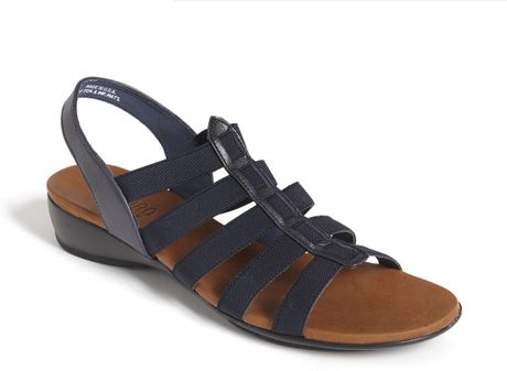 Munro Darian Slip-on Sandal in Blue (navy leather/ navy stretch) | Lyst