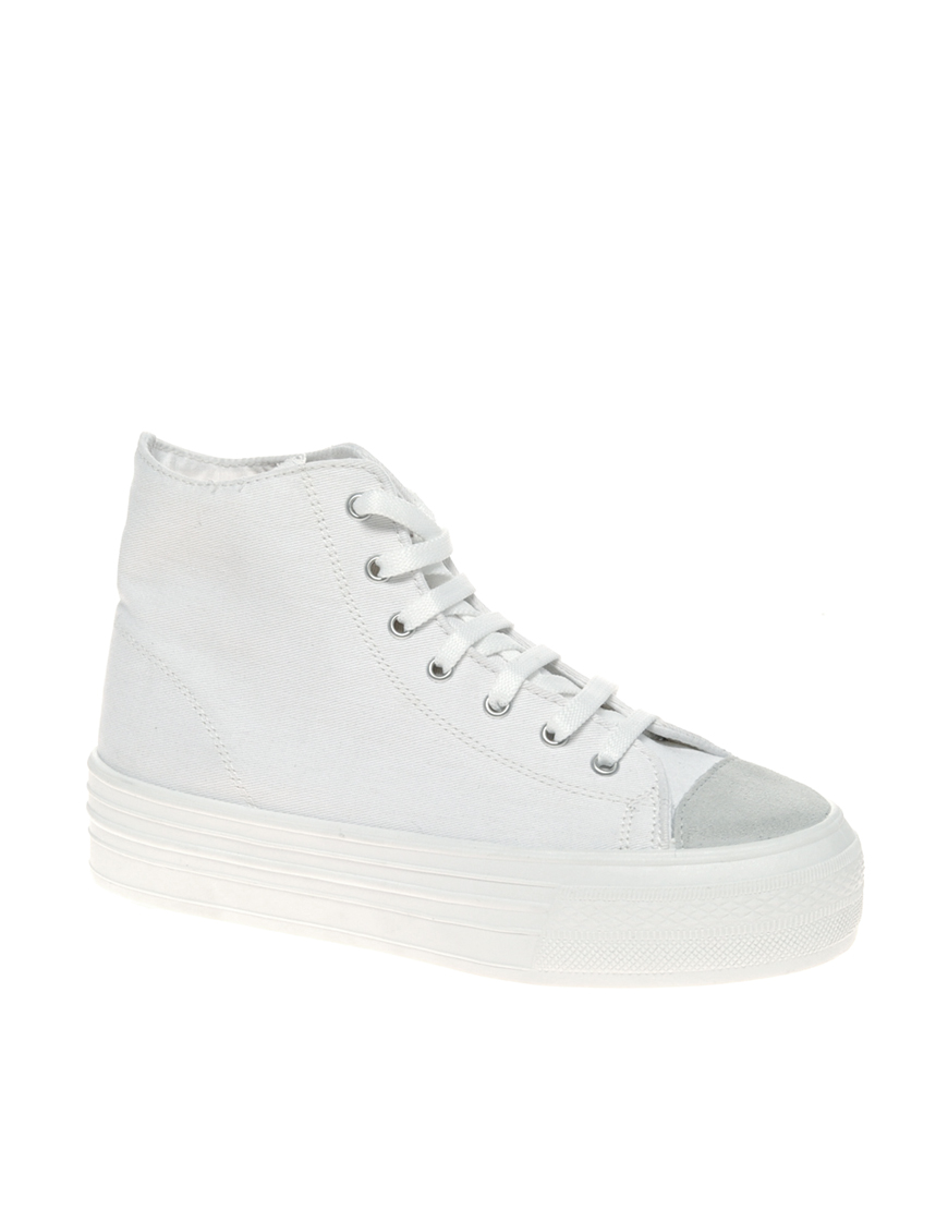 Lyst - Asos Deco Canvas Flatform High Tops in White