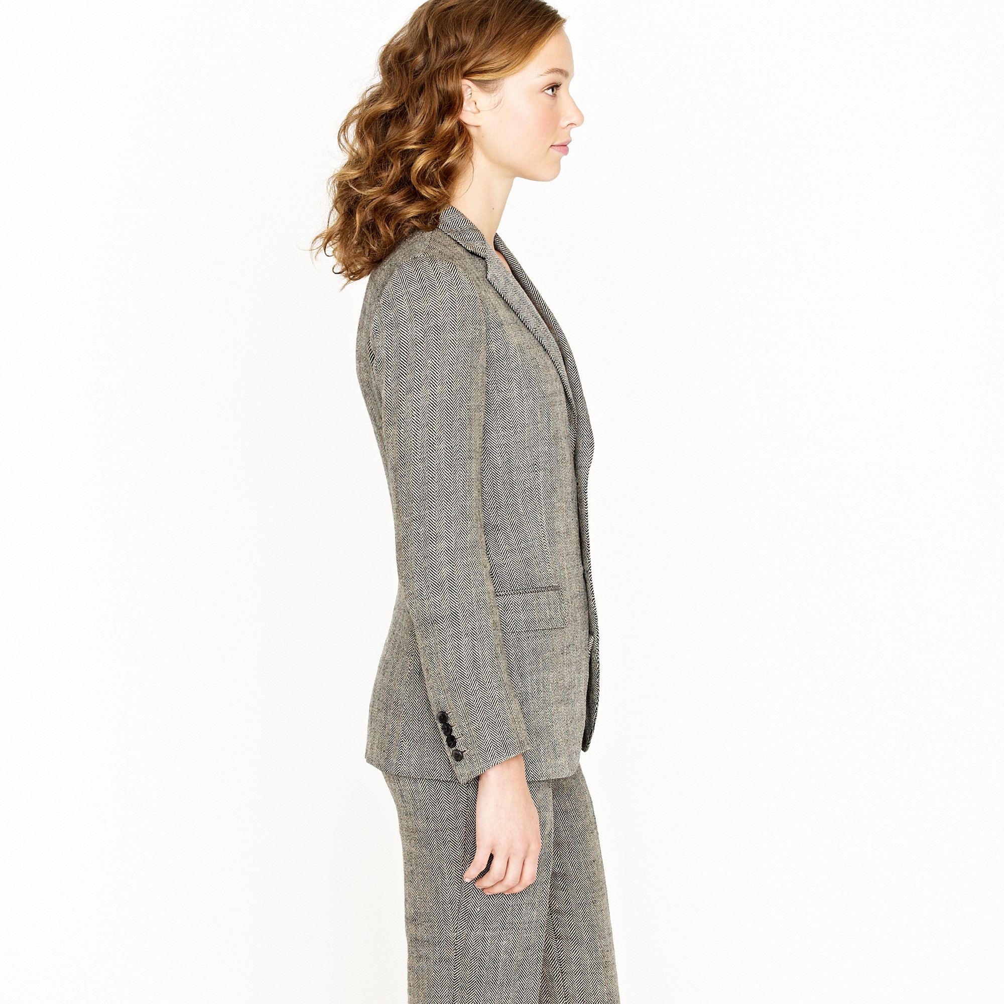 J.crew Womens Ludlow Jacket in Herringbone Linen in Gray Lyst