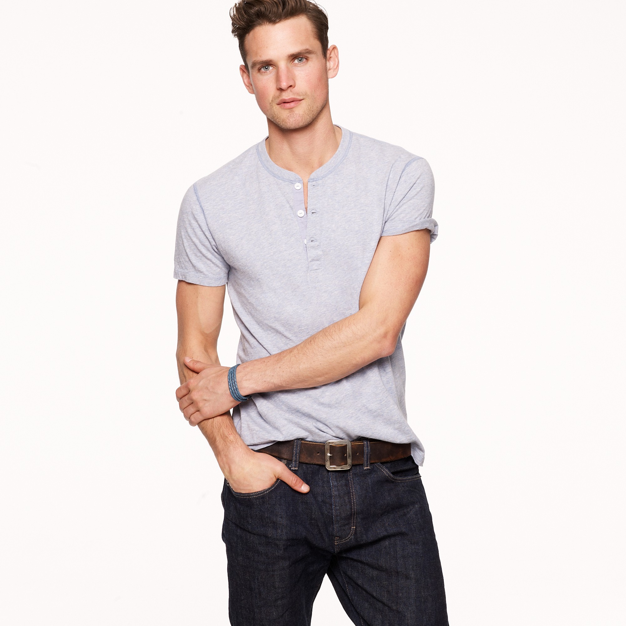 Slim fit best sale henley short sleeve