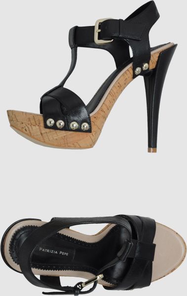 Patrizia Pepe Platform Sandals in Black | Lyst