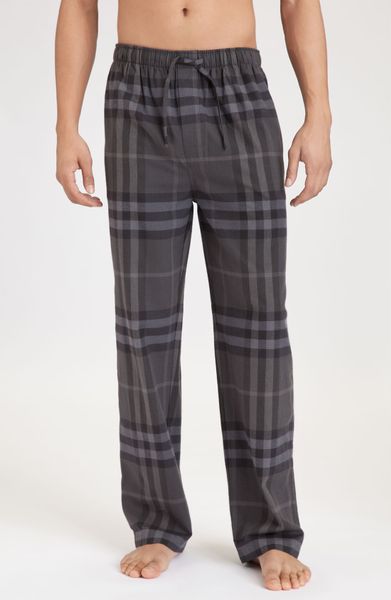 Burberry Check Print Pajama Pants in Gray for Men (smoked charcoal) | Lyst