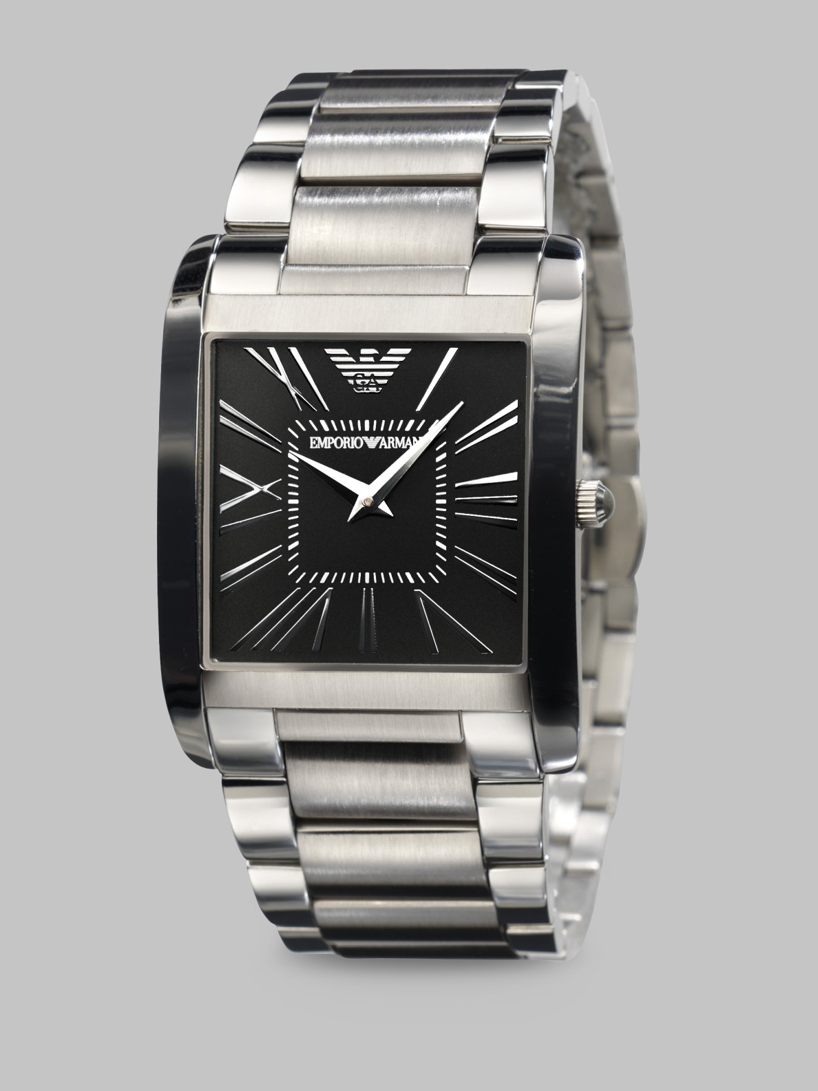 Lyst - Emporio armani Stainless Steel Square Watch in Metallic