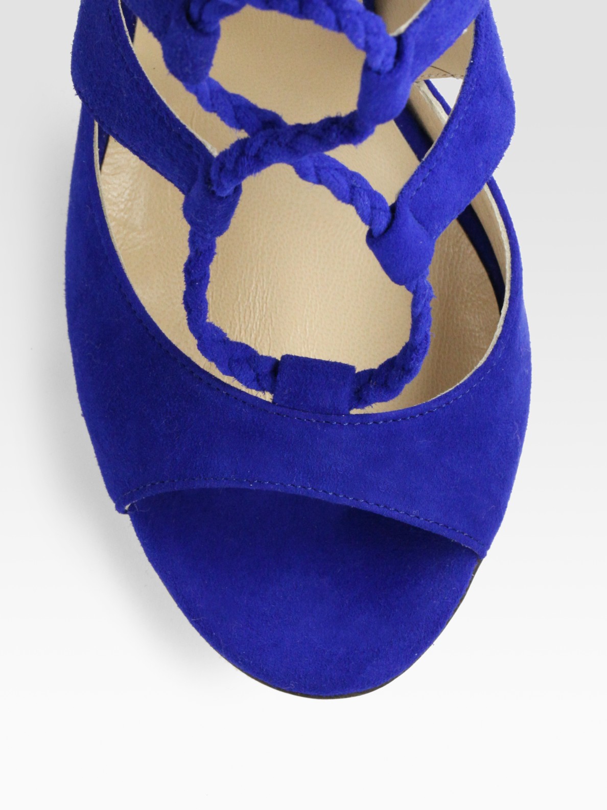 Lyst - Jimmy Choo Gail Lace-up Suede Sandals in Blue