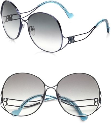 Balenciaga Over-sized Metal Sunglasses in Blue (brown) | Lyst