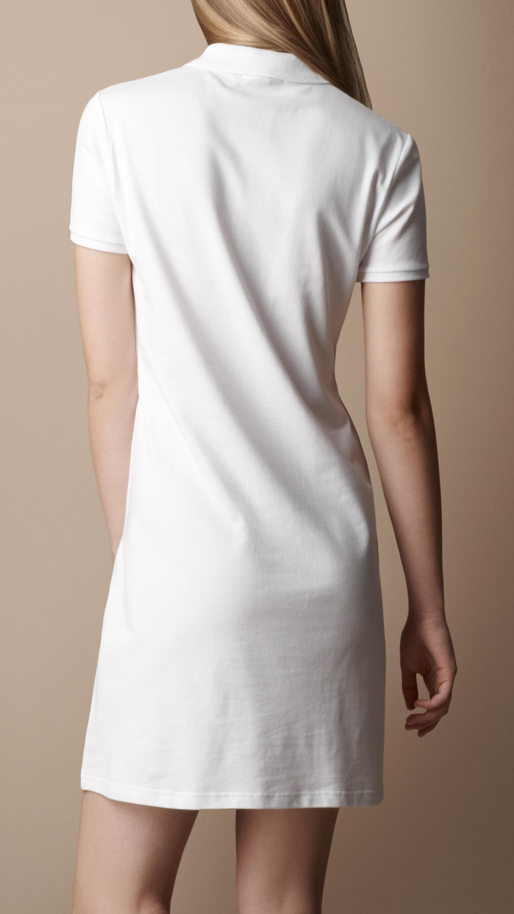 white long sleeve polo dress