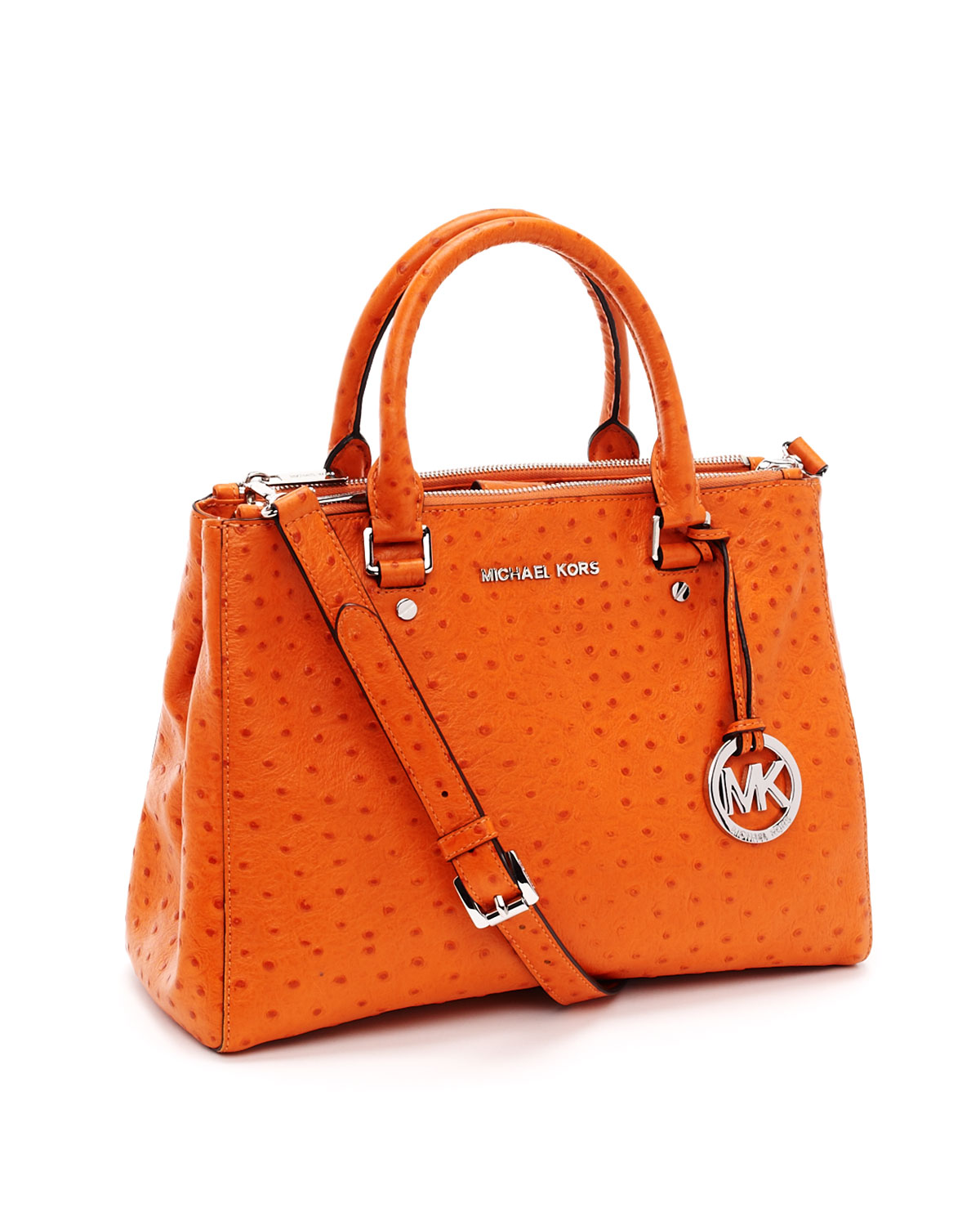 Lyst Michael Kors Medium Bedford Ostrich Embossed Dressy Gallery
