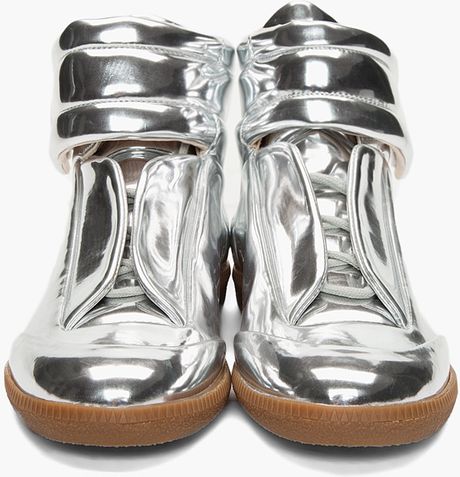 Maison Margiela Metallic Silver Sneakers in Silver | Lyst