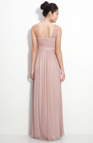 adrianna papell ruched gown