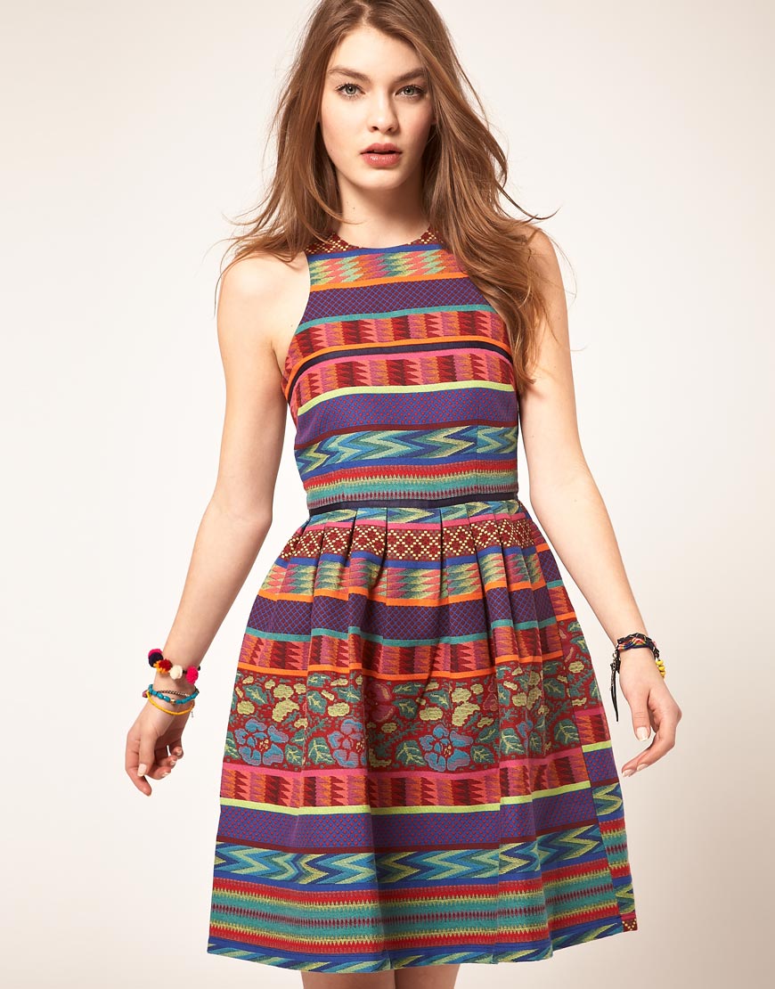 Lyst - Asos collection Asos Skater Dress in Mexican Print