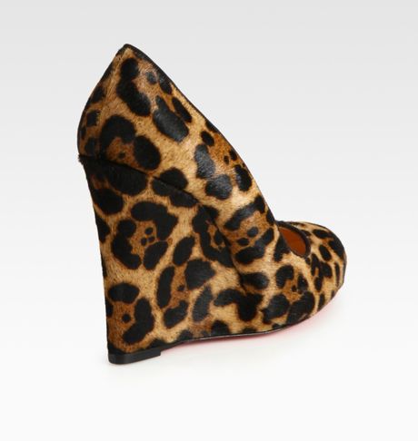 leopard print pony hair louboutin wedge - Catholic Commission for ...  