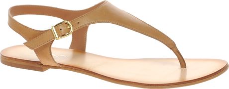 Aldo Aldo Sprouls T-bar Flat Sandals in Brown (tan) | Lyst