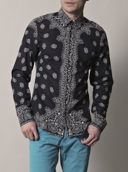 Gucci Bandana-print Shirt in Blue for Men (navy) | Lyst