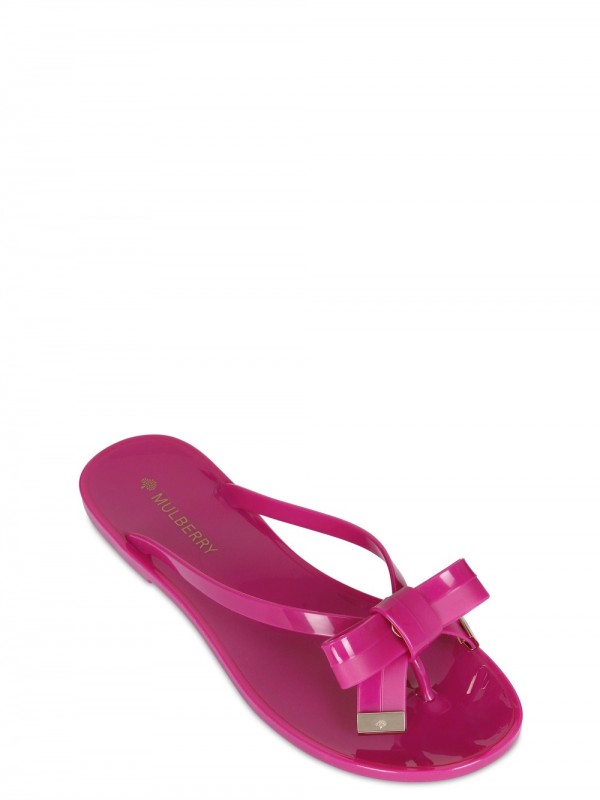 Lyst - Mulberry Bowed Jelly Sandals Flats in Purple