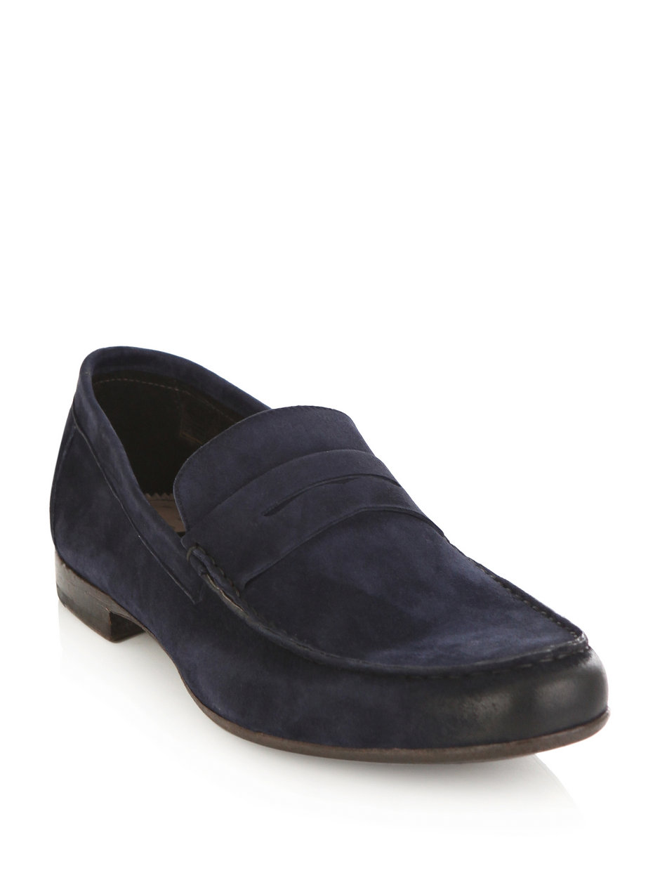 Paul Smith Mancini Navy Suede Loafers in Blue for Men (navy) | Lyst