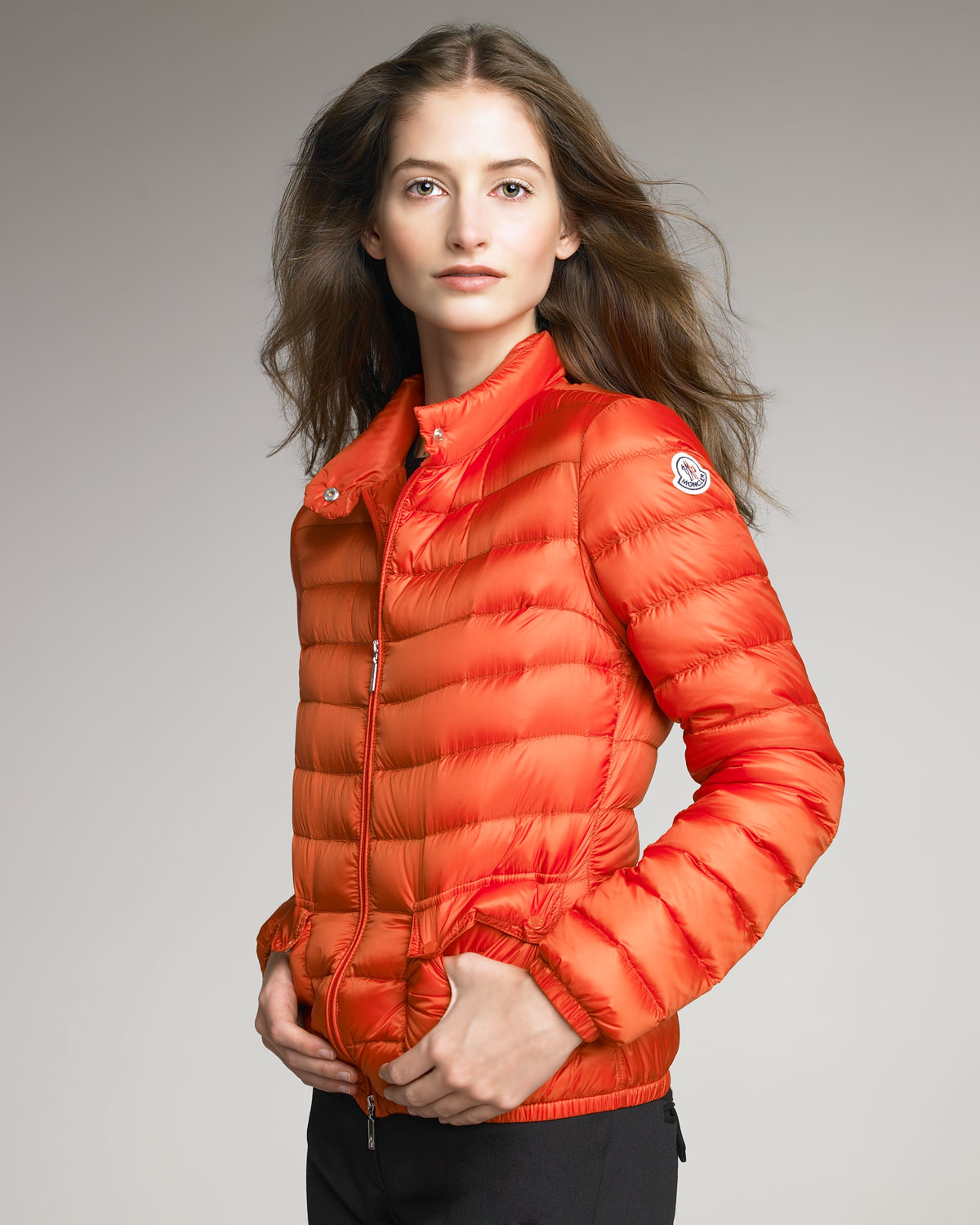 Moncler Lightweight Puffer Jacket, Orange in Orange | Lyst