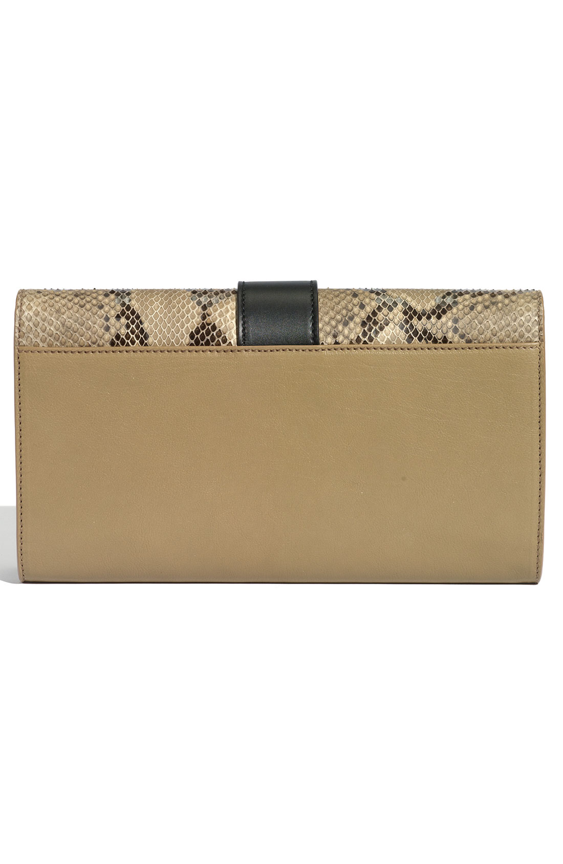 Saint laurent Chyc Python Flap Clutch in Beige (python) | Lyst