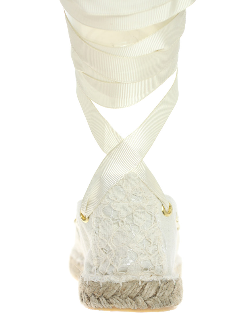 Lyst - River Island Crochet Espadrilles in Natural