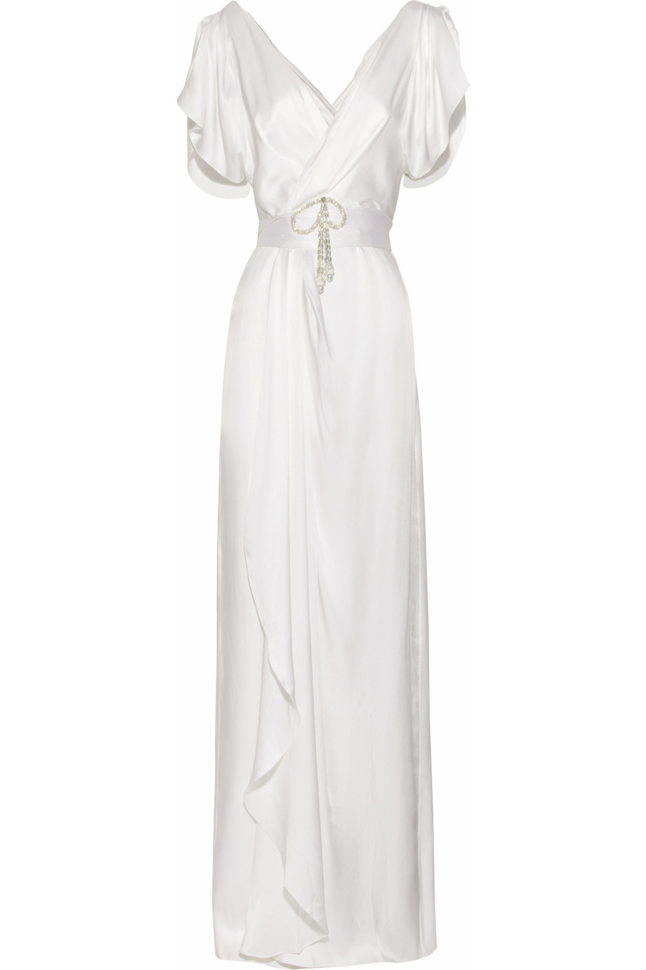 Temperley London Scarlett Crystal-embellished Silk-satin Gown in White ...