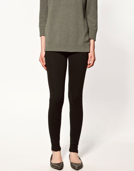 Zara Basic Leggings in Black | Lyst