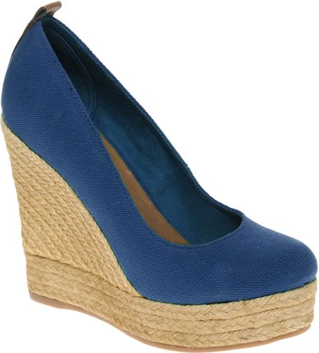 Aldo Aldo Drewel Espadrille Platform Wedge Shoes in Blue (navy) | Lyst