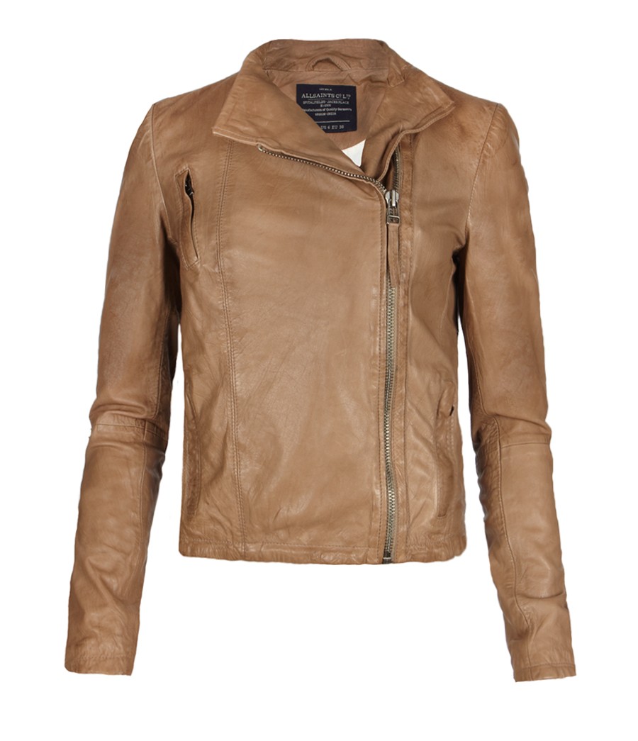 Lyst - Allsaints Marsh Leather Biker Jacket in Brown
