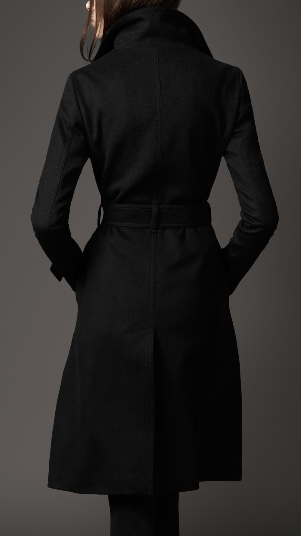 Lyst - Burberry Long Cashmere Blend Coat in Black
