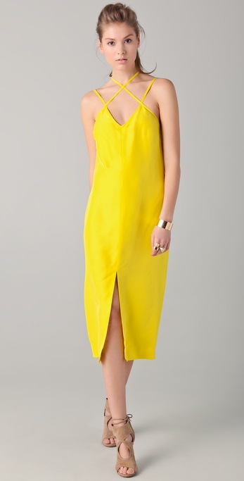 Spaghetti Strap Yellow Dress