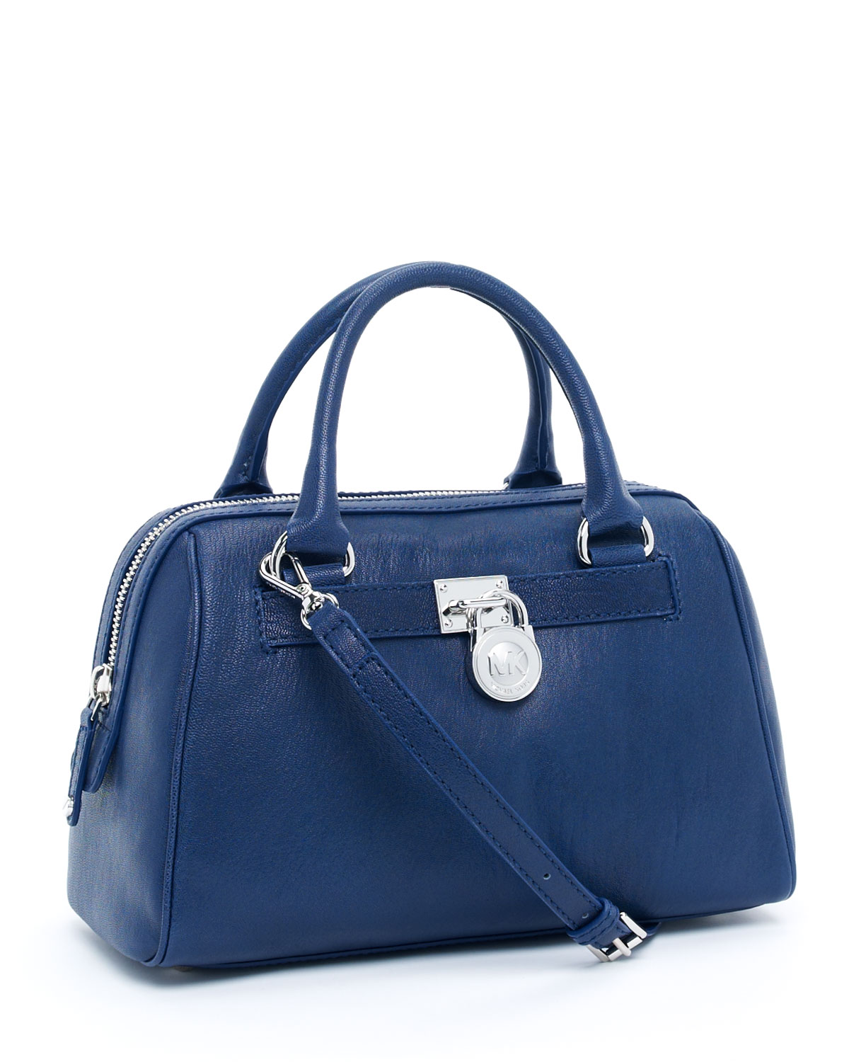 Michael Kors Medium Hamilton Satchel, Navy in Blue (navy) | Lyst