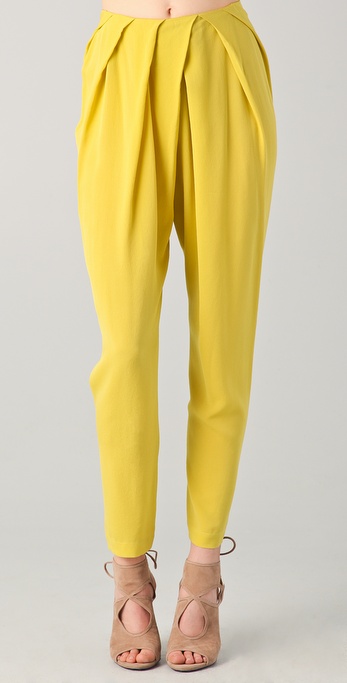 Lyst - Willow Tuck Front Pants in Yellow