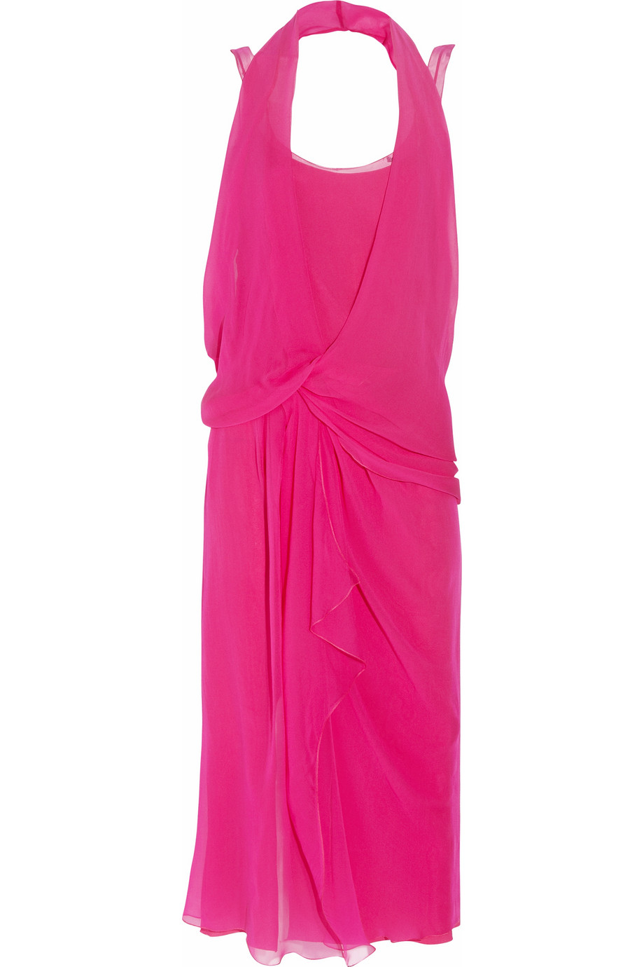 Lyst - Alberta Ferretti Draped Silk-chiffon Dress in Purple