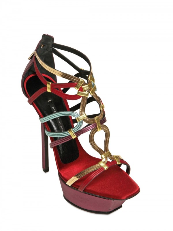 Lyst - Diego dolcini 130mm Metallic Leather Cage Sandals