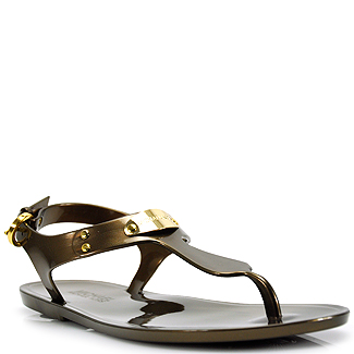 Lyst - Michael Michael Kors Mk Plate Jelly - Bronze Rubber Jelly Thong Sandal in Brown