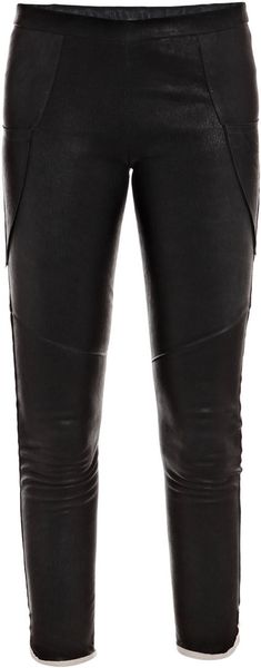 Isabel Marant Kalas Skinny Leather Trousers in Gray (black) | Lyst