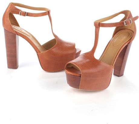 See By Chloé T-Strap Platform in Brown (tan) | Lyst