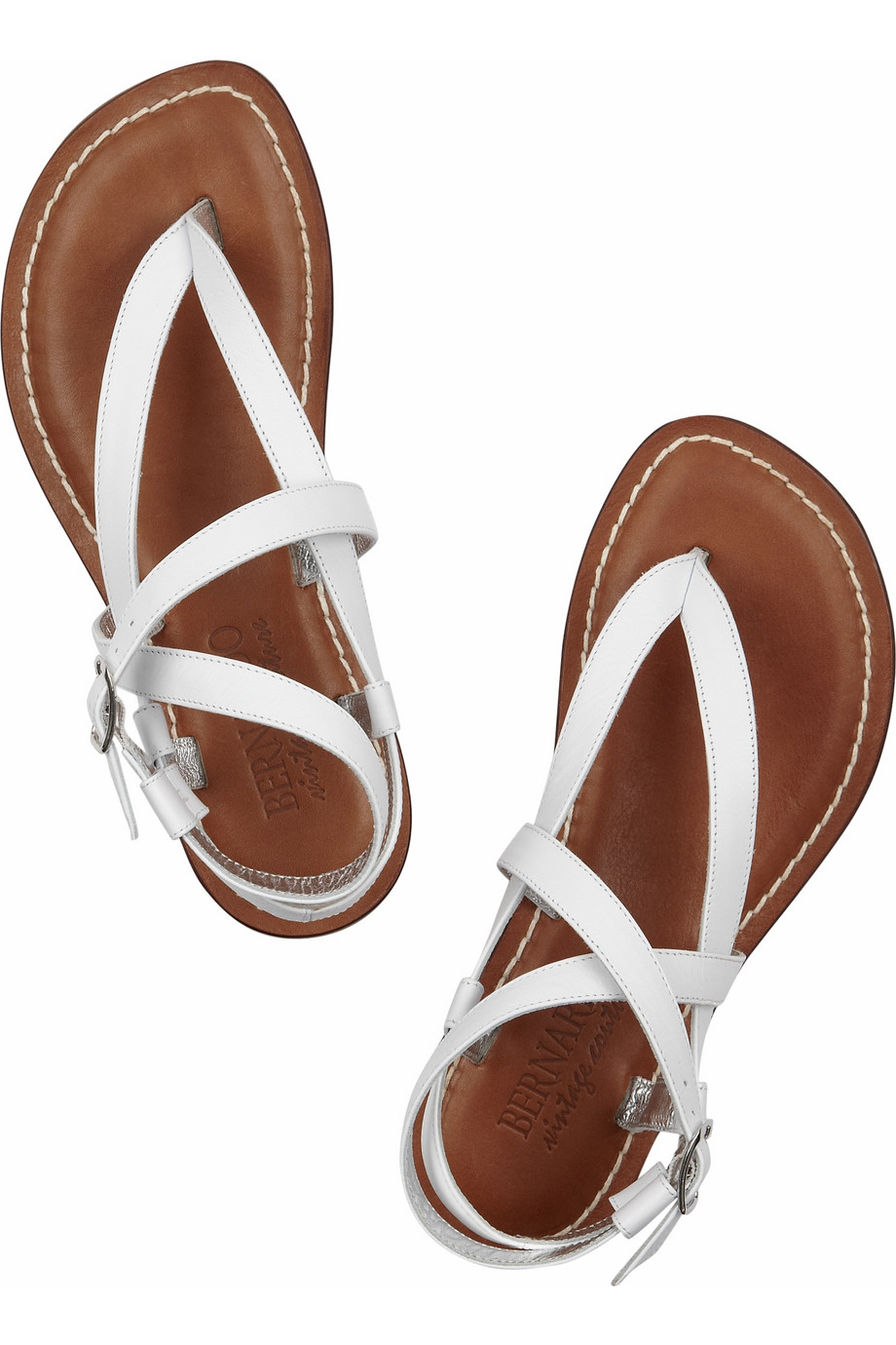 Bernardo Dazzling Leather Sandals in White | Lyst