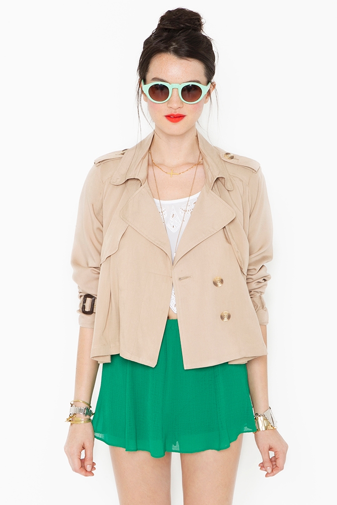 Lyst Nasty gal Cropped Trench Coat in Natural
