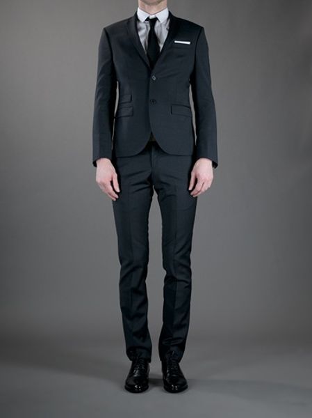 Neil Barrett Handkerchief Detail Suit in Black for Men | Lyst
