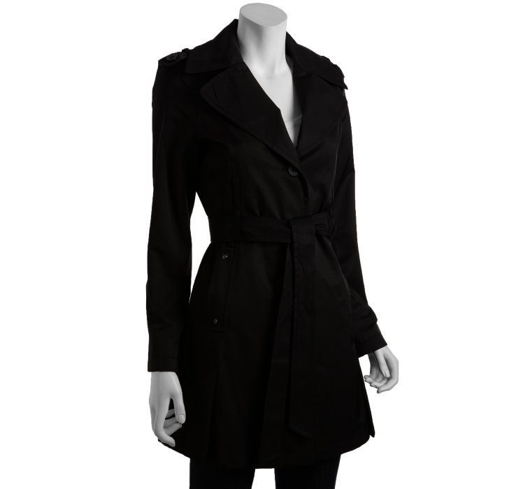 Lyst - Dkny Black Cotton Blend Melissa Trench Coat in Black