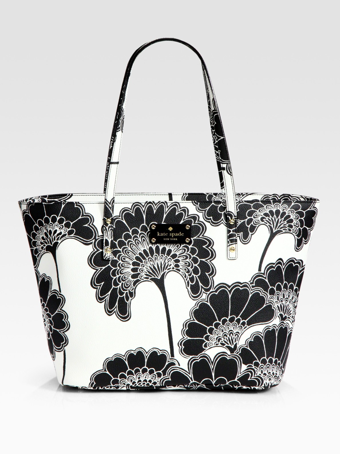 Kate Spade Black And White Flower Purse Best Image Ccdbb Org Lyst Kate Spade New York Harmony Fl Vinyl Tote Bag In Black